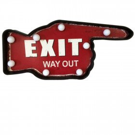 Pancarte Main Exit - lumineuse- Way Out -