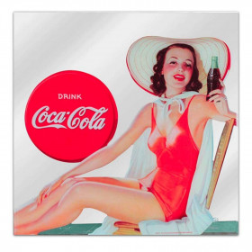 STC - Miroir Coca Cola - Pin Up au chapeau