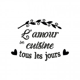 Stickers L'amour se Cuisine - 1 Planche 20 x 70 cm