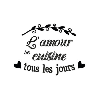 Stickers L'amour se Cuisine - 1 Planche 20 x 70 cm