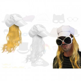 Chapeau Humoristique - Casquette Cheveux Long Blanc