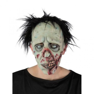 Déguisement halloween - Masque Zombie avec des cheveux en latex pour adulte