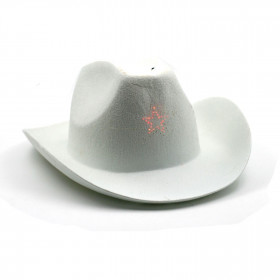 Chapeau de Cowboy Lumineux - Blanc