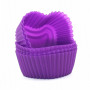 6 Mini Moules à Cake en Forme de Coeur - Violet