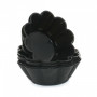 6 Mini Moules à Cake en Forme de Fleur - Noir