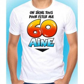 T-Shirt Anniversaire à Signer + Marker - 60 Ans