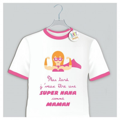 Tee Shirt pour Jeune Fille : Plus tard je veux être une Super Nana...