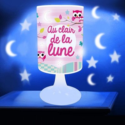 Lampe Projection Lunes et Etoiles - Au Clair de la Lune