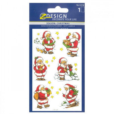 Stickers - Étiquettes Cadeaux avec avec Père Noël