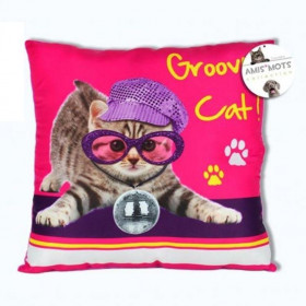 Coussin Groovy Cat - Amis Mots