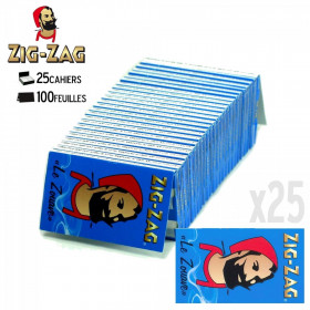 Boite de 25 Carnet de Papier à Rouler Zig Zag Bleu