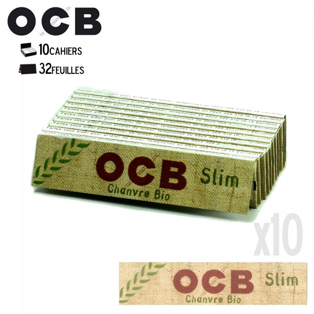 Lot de 10 carnets de feuilles Slim OCB avec filtres cartons