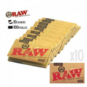 Papier à Rouler RAW | 10 cahiers de Feuilles à rouler Raw moins cher