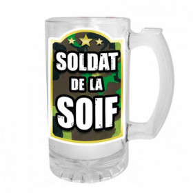 Chope à bière Humoristique Soldat de la Soif