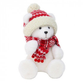 Noel - Ours polaire décoratif avec bonnet et écharpe