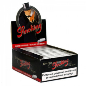 Boite x24 Carnets de Feuille Smoking Deluxe King Size avec Filtres Carton