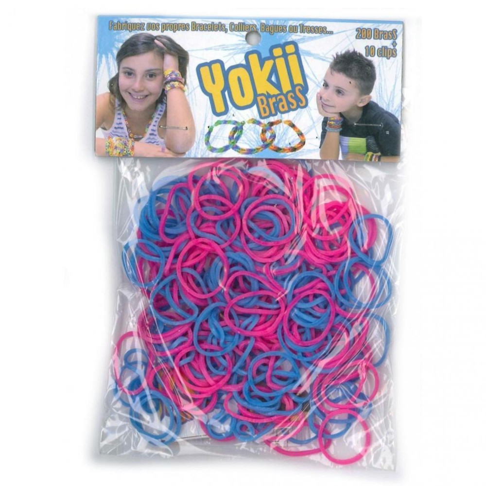 Elastiques pour bracelet YOKII Brass rose et bleu - Loom Bands