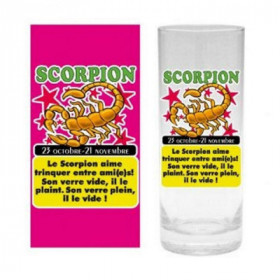 Verre signe du zodiaque humoristique - Scorpion 23 Octobre - 21 Novembre
