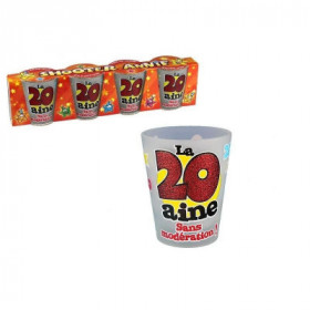 Pack 4 Verres Shooters 20 Ans
