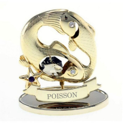 Poisson - Signe du zodiaque doré - Crystocraft