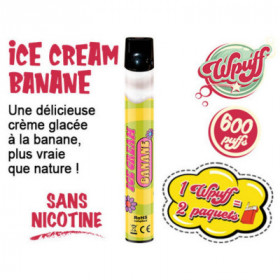 Banana Ice Cream 0% Nicotine - E-Cigarette Jetable Liduideo Wpuff