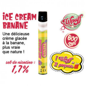Banana Ice Cream 1.7% Nicotine - E-Cigarette Jetable Liduideo Wpuff
