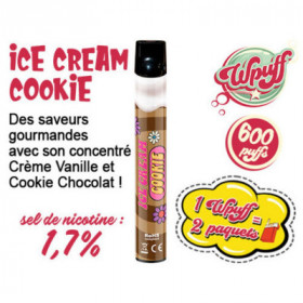 Cookie Ice Cream 1,7% Nicotine - E-Cigarette Jetable Liduideo Wpuff