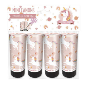Sachet de 4 Mini Canons Confettis Roses