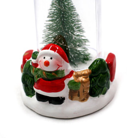 Bougie LED de Noël 20 cm modèle Bonhomme de Neige