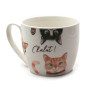 Mug motif chats en porcelaine "Chalut !"