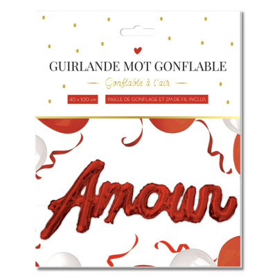 Guirlande "Amour" mot gonflable romantique