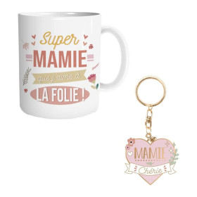 Coffret Cadeau | Mug et Porte Clés Mamie Chérie