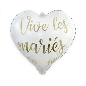 Ballon décoratif Mariage en forme de Coeur - Vive les Mariés