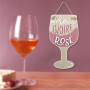 Plaque Verre de Vin en Bois - Rosé
