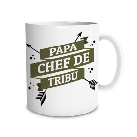 Message affectif | Mug Papa Chef de Tribu