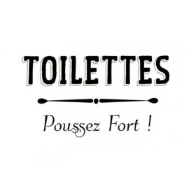 Stickers Toilette Poussez Fort ! - 1 Planche 20 x 70 cm