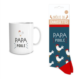 Coffret Cadeau Mug et Chaussettes - Papa Poule