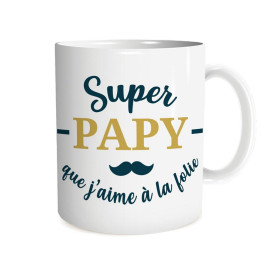 Fête des grand pères - Mug Super Papy que j'aime à la folie