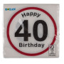 Déco Anniversaire 40 Ans | Lot de 20 serviettes Happy Birthday 40