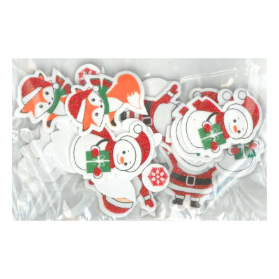 Kit déco de Noël  Sachet de 30 Stickers avec des personnages de Noël