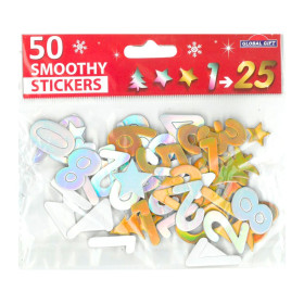 Kit déco de Noël | Sachet de 50 Stickers Chiffres Brillants