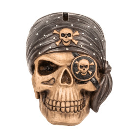 Tirelire Déco | crâne de pirate en polyrésine